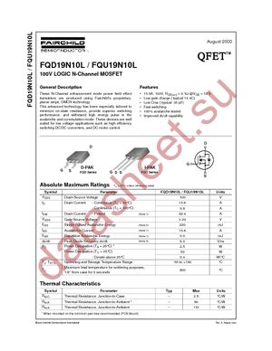 FQD19N10LTF datasheet  